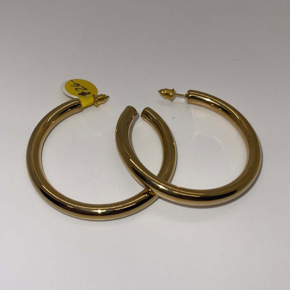 ML 18k gold over silver 1 3/4” hoops great for a Christmas gift